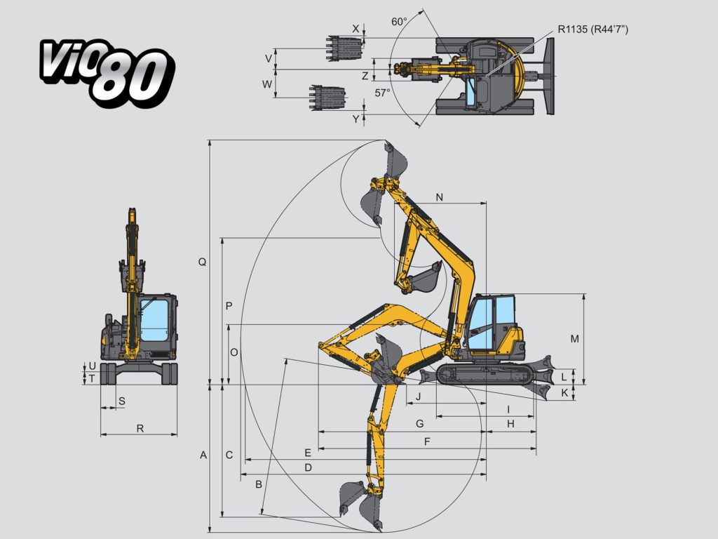 สัดส่วนรถขุดยันม่าร์ ViO80-1 (ยันม่าร์จันทบุรี)